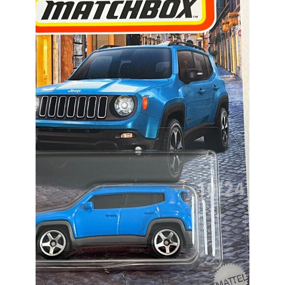 Jeep Renegade Matchbox 2019 Blue European Streets 2023 1:64 Diecast Car - Picture 4 of 7